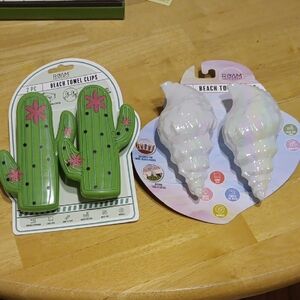 ROAM Cactus Or Seashell Towel Clips Set